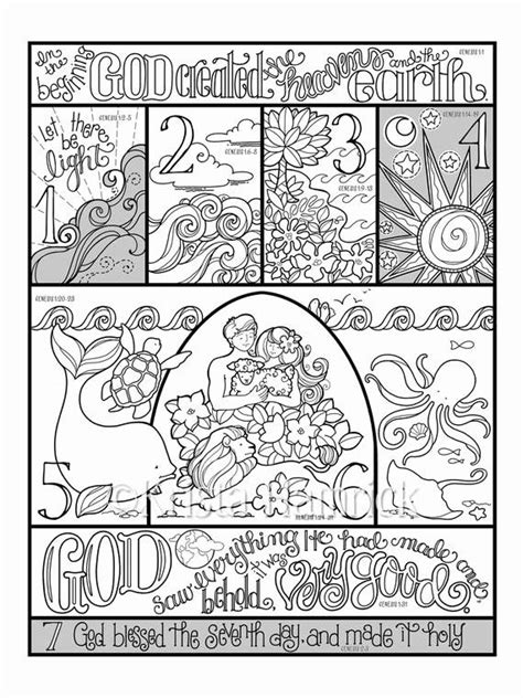 days  creation coloring page awesome days  creation coloring page