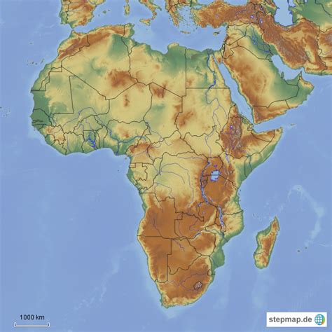 stepmap afrikageografisch landkarte fuer afrika