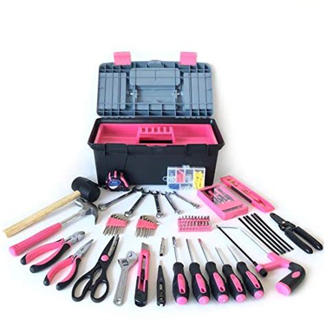 Ladies Tool Set 170 Piece Pink Women Diy Repair Household Tools Kit
