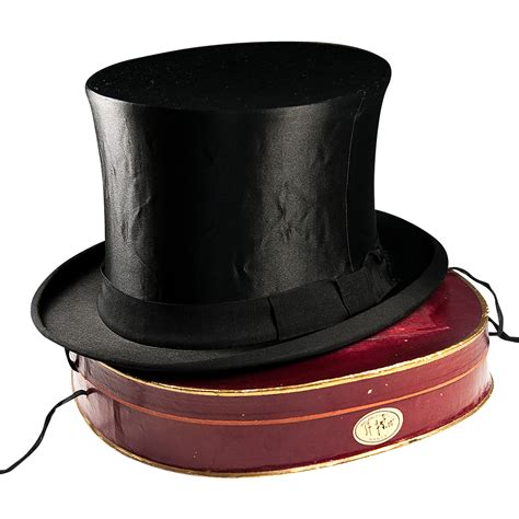 Antique Victorian Edwardian Era Silk Top Hat French Made From