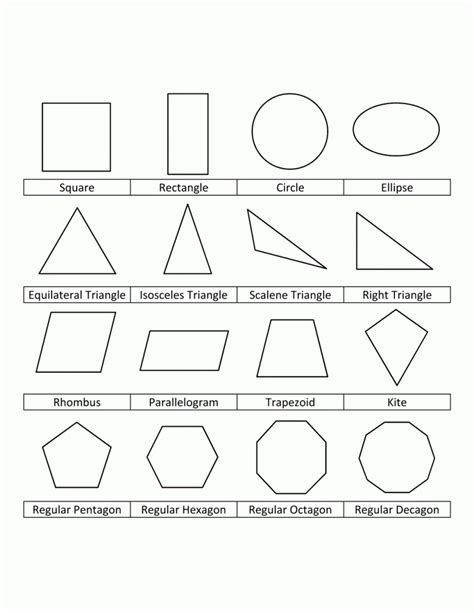geometric shapes coloring pages  kids  shapes worksheets shape