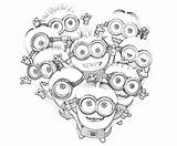 Coloring Pages Valentine Minion Minions Kids Getcolorings Print Printable sketch template