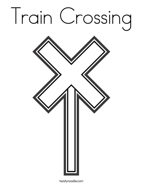 train crossing coloring page twisty noodle