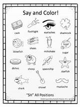 Sh Initial Coloring Speech Articulation Sheets Ch Final Medial Sounds Preview sketch template
