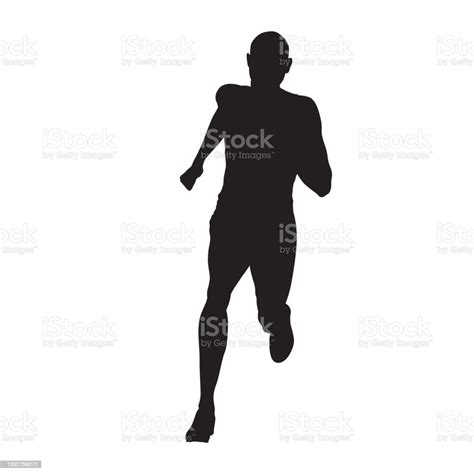 manusia berlari siluet vektor terisolasi ilustrasi stok  gambar