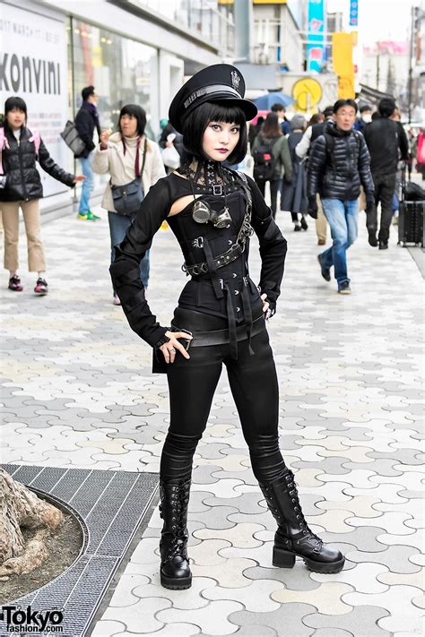 Alice’s Dark Gothic Steampunk Look Includes A Black Cutout Top From Ozz