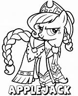 Pony Coloring Little Applejack Pages Name Print Topcoloringpages High Girls sketch template