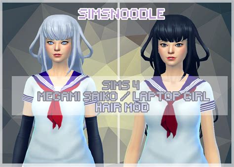 sims  mod yandere simulator megami saikolaptop girl hair mod