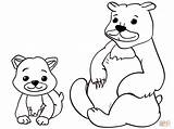 Bear Coloring Pages Family Mama Baby Printable sketch template