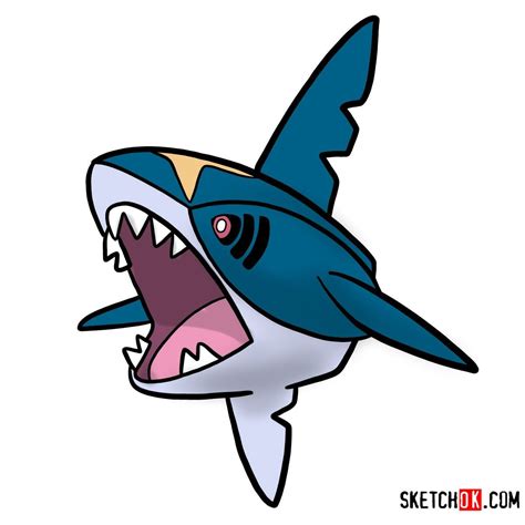 draw sharpedo pokemon  ocean predator  paper