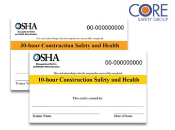 osha card expire core safety llc