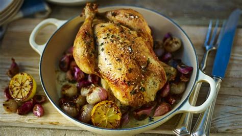 roast chicken with forty cloves of garlic recipe bbc food