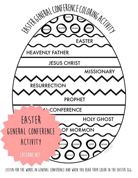 easter general conference activity pages