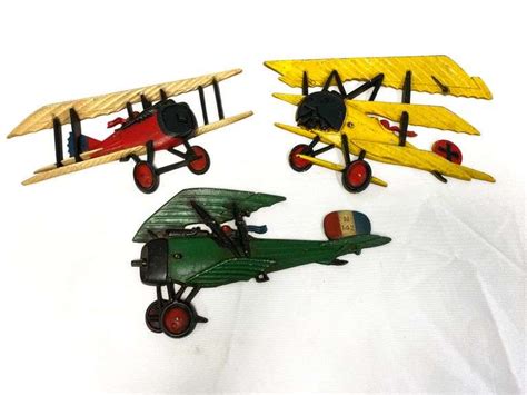 1975 Sexton Homco Airplanes Cast Metal Wall Art Decor Set Of 3