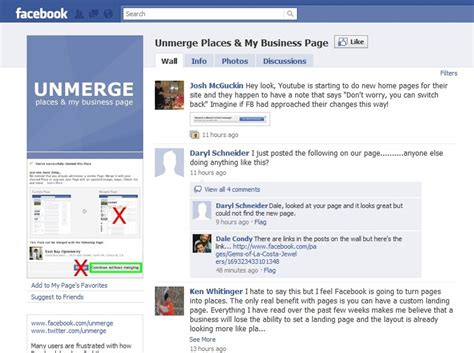 don t merge your facebook page and places page