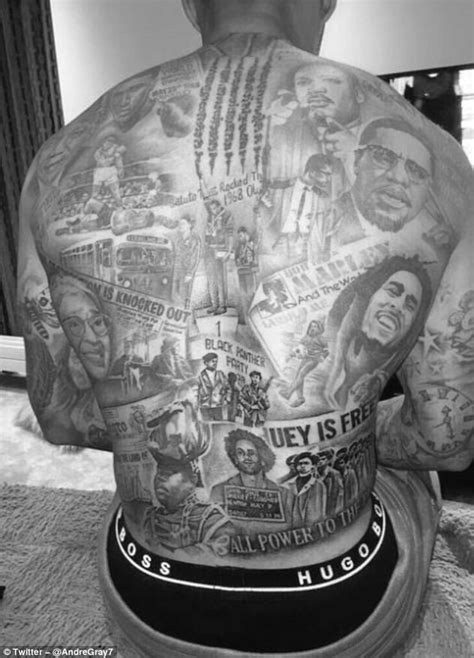 watford s andre gray reveals stunning array of tattoos daily mail online