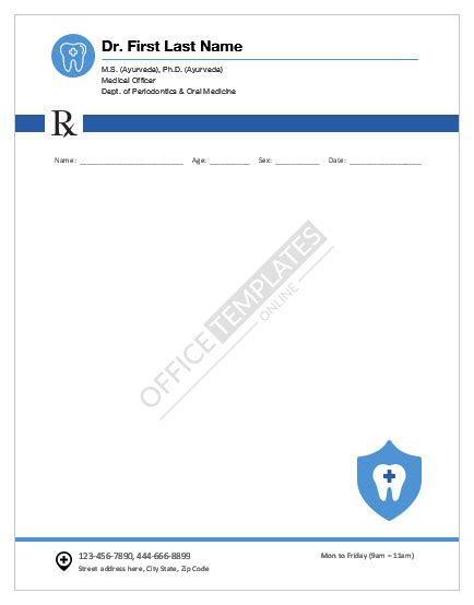 prescription pad template word inisoftskill