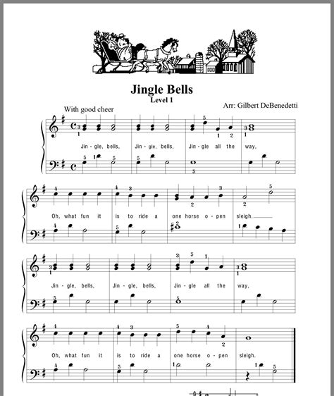 printable jingle bells piano sheet