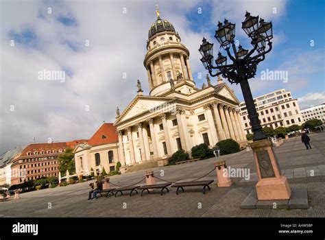 horizontal wide angle   franzosischer dom french cathedral  berlin   bright sunny