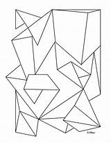 Coloring Pages Geometric Abstract Simple Shapes Printable Line Kids Colouring Print Folded Book Choose Board Popular sketch template