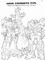 Coloring Transformers Pages Optimus Prime Bumblebee Printable Mask Good Evil Megatron Conquers Vandross Luther sketch template