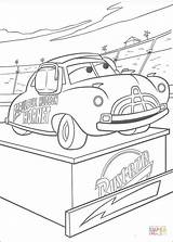 Coloring Hudson Doc Cars Disney Pages Pedestal Color sketch template