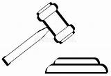 Gavel Outline Mallet Coloring Gif Stock Coloringcrew sketch template