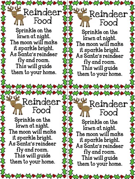 reindeer food christmas freebie christmas classroom kids christmas