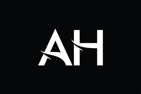 ah monogram logo design  vectorseller thehungryjpeg