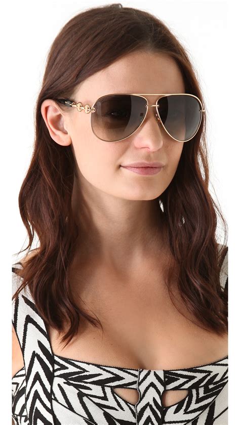 Gucci Metal Aviator Sunglasses In Metallic Lyst