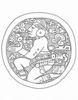 Mayan Coloring Mayans Pages Incas Drawing Plaque Flare Ear Maya Adults Aztec Inca Lowland Aztecs Color Carter Early Museum Classic sketch template
