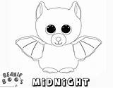 Beanie Boo Coloring Pages Midnight Bat Printable Kids sketch template