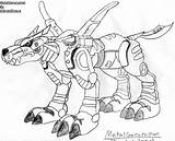 Metalgarurumon Digimon sketch template