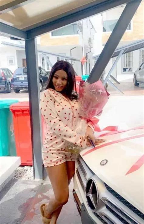 mercy eke celebrates as she receives benz t from a fan photos