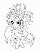 Coloring Chibi Princess Pages Anime sketch template