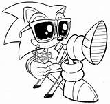 Sonic Coloring Hedgehog Pages Printable Cool Confident sketch template