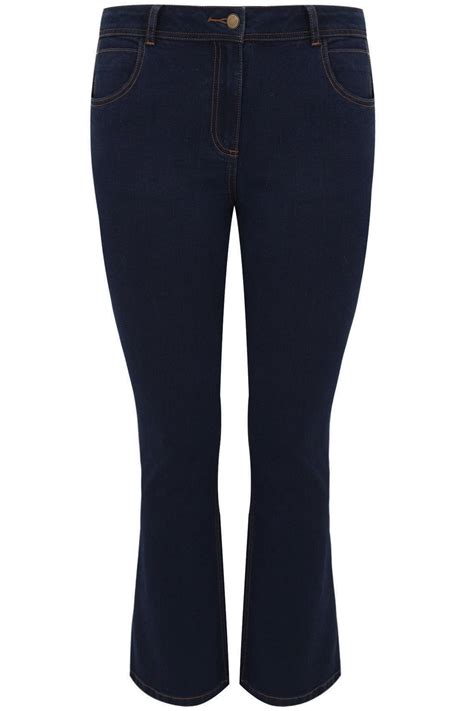 Indigo Bootcut 5 Pocket Denim Jeans Plus Size 16 To 32