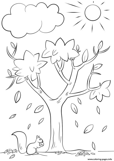 fall tree nature coloring page printable