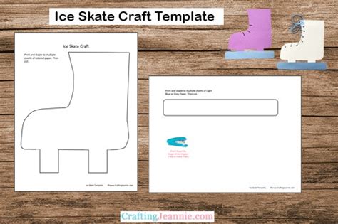 ice skate craft  template crafting jeannie