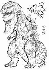 Godzilla Heisei Dibujos Ghidorah Monstruos Kaiju Sketch Dinosaurios Personajes Criaturas Legendary Clásicos Mitológicas Disegni Came Bocetos Colorare Mash Support Gigantes sketch template
