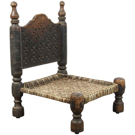 african tribal chair  leather seat  stdibs