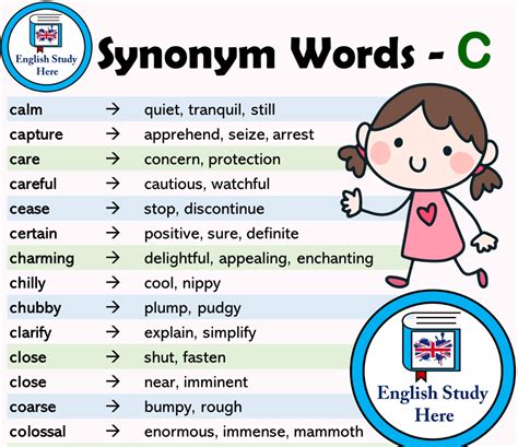 synonym words list  english study