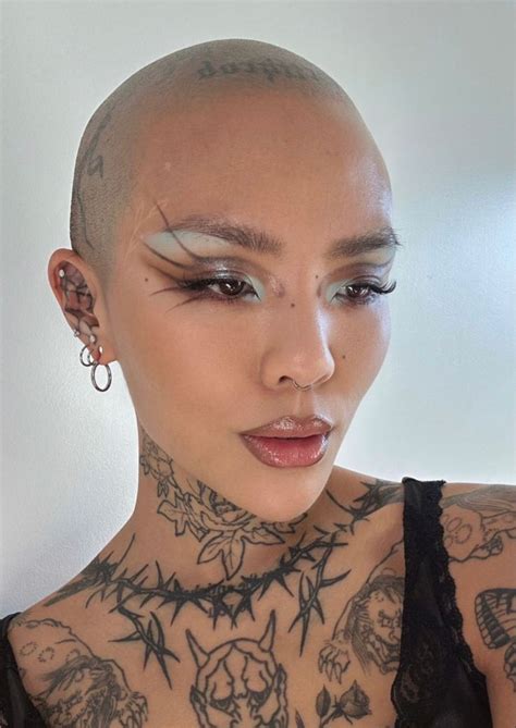 Mei Pang Bald Women Nose Ring Makeup Looks