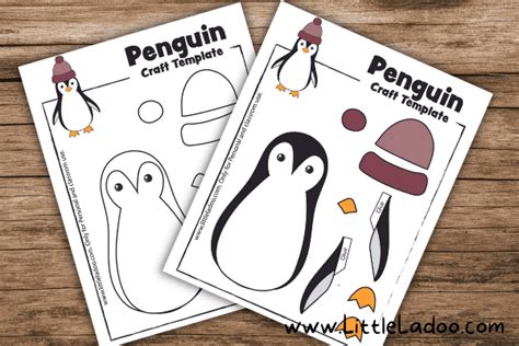 penguin cut  paste craft  template  ladoo