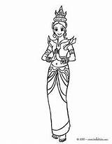 Coloring Pages Thai Colouring Princess Thailand Cartoon Color Colour Girls Open sketch template