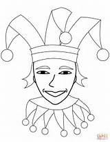 Jester Coloring Pages Face Circus Public Drawing Printable Template Domain Supercoloring Categories sketch template