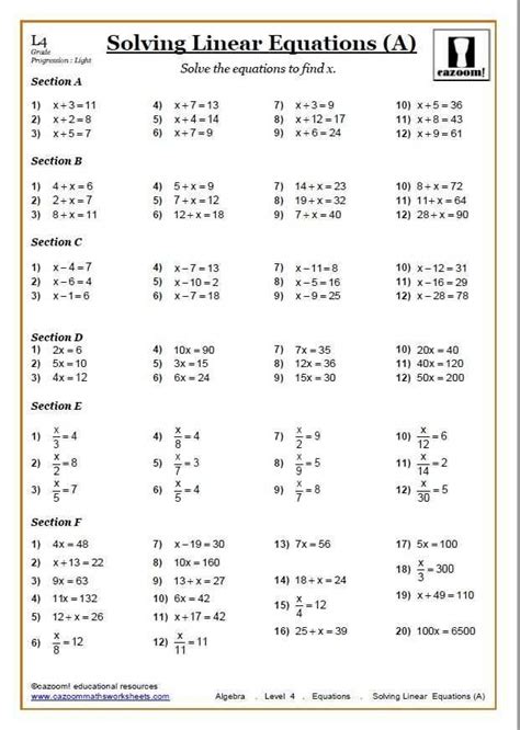 quadratic formula worksheet  answers   solving linear