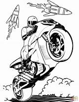 Coloring Wheels Hot Pages Motorcycle Printable Drawing sketch template