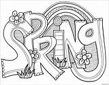 Spring Word Pages Coloring Printable Color Print Nature Coloringpagesonly sketch template