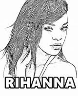 Rihanna Kolorowanka Kolorowanki Druku Piosenkarze Gwiazdy Darmowe sketch template
